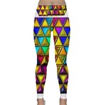 Cube Diced Tile Background Image Lightweight Velour Classic Yoga Leggings