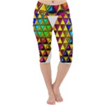 Cube Diced Tile Background Image Lightweight Velour Cropped Yoga Leggings