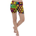 Cube Diced Tile Background Image Lightweight Velour Yoga Shorts