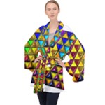Cube Diced Tile Background Image Long Sleeve Velvet Kimono 