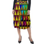 Cube Diced Tile Background Image Classic Velour Midi Skirt 