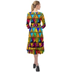 Ruffle End Midi Chiffon Dress 