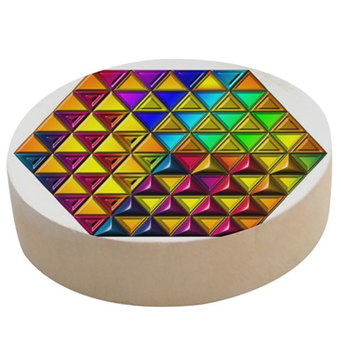 Cube Diced Tile Background Image Wooden Bottle Opener (Round) from ArtsNow.com