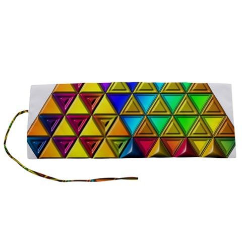 Cube Diced Tile Background Image Roll Up Canvas Pencil Holder (S) from ArtsNow.com