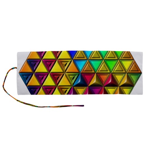 Cube Diced Tile Background Image Roll Up Canvas Pencil Holder (M) from ArtsNow.com