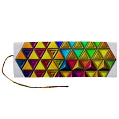 Cube Diced Tile Background Image Roll Up Canvas Pencil Holder (M) from ArtsNow.com