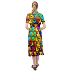 Keyhole Neckline Chiffon Dress 