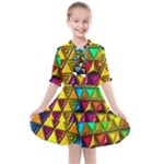 Cube Diced Tile Background Image Kids  All Frills Chiffon Dress