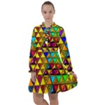 Cube Diced Tile Background Image All Frills Chiffon Dress