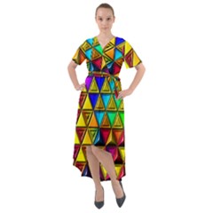 Front Wrap High Low Dress 