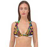 Cube Diced Tile Background Image Double Strap Halter Bikini Top