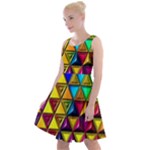 Cube Diced Tile Background Image Knee Length Skater Dress