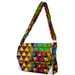 Cube Diced Tile Background Image Full Print Messenger Bag (L)