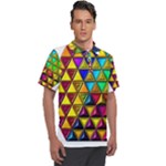 Cube Diced Tile Background Image Men s Polo T-Shirt