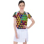 Cube Diced Tile Background Image Women s Sports Top