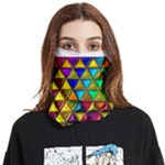 Cube Diced Tile Background Image Face Covering Bandana (Two Sides)