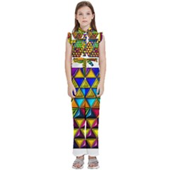 Kids  Sleeveless Ruffle Edge Band Collar Chiffon One Piece 