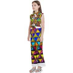 Kids  Sleeveless Ruffle Edge Band Collar Chiffon One Piece 