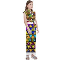 Kids  Sleeveless Ruffle Edge Band Collar Chiffon One Piece 