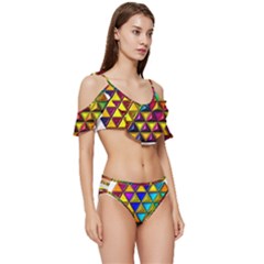 Ruffle Edge Tie Up Bikini Set	 