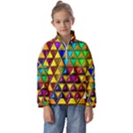 Cube Diced Tile Background Image Kids  Half Zip Hoodie