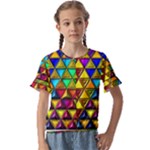 Cube Diced Tile Background Image Kids  Cuff Sleeve Scrunch Bottom T-Shirt