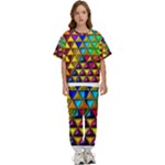 Cube Diced Tile Background Image Kids  T-Shirt and Pants Sports Set