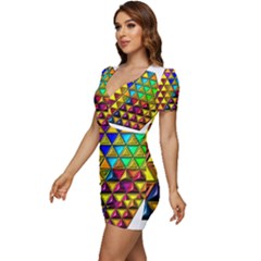 Low Cut Cap Sleeve Mini Dress 