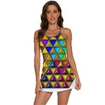 Cube Diced Tile Background Image 2-in-1 Flare Activity Dress