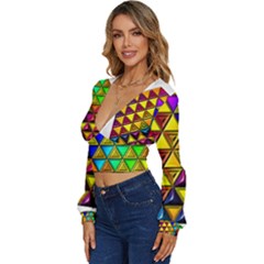 Long Sleeve Deep-V Velour Top 