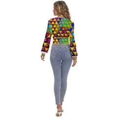 Long Sleeve Deep-V Velour Top 