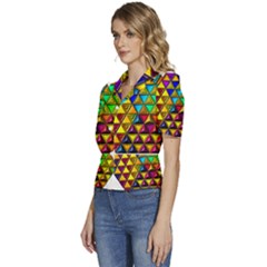 Puffed Short Sleeve Button Up Jacket 