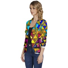 Women s One-Button 3/4 Sleeve Short Jacket 