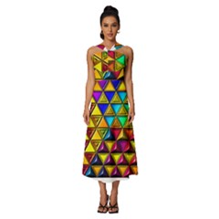 Sleeveless Cross Front Cocktail Midi Chiffon Dress 