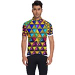 Cube Diced Tile Background Image Men s Short Sleeve Cycling Jersey