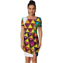 Fitted Knot Split End Bodycon Dress 