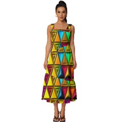 Square Neckline Tiered Midi Dress 