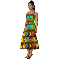 Square Neckline Tiered Midi Dress 