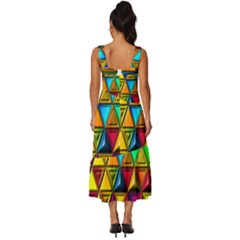 Square Neckline Tiered Midi Dress 