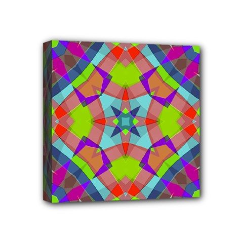 Farbenpracht Kaleidoscope Pattern Mini Canvas 4  x 4  (Stretched) from ArtsNow.com