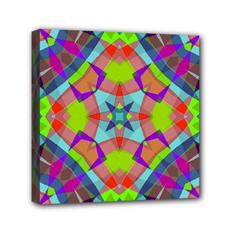 Farbenpracht Kaleidoscope Pattern Mini Canvas 6  x 6  (Stretched) from ArtsNow.com