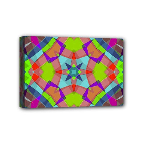 Farbenpracht Kaleidoscope Pattern Mini Canvas 6  x 4  (Stretched) from ArtsNow.com