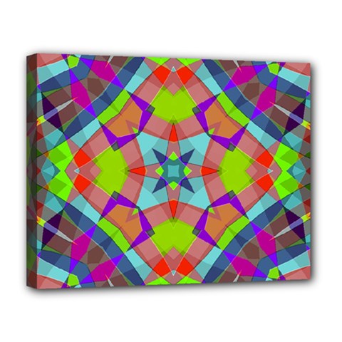 Farbenpracht Kaleidoscope Pattern Canvas 14  x 11  (Stretched) from ArtsNow.com