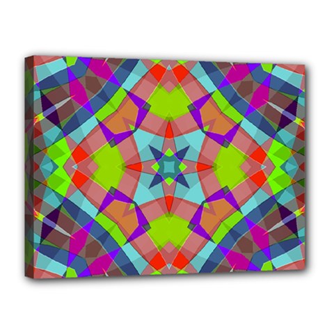 Farbenpracht Kaleidoscope Pattern Canvas 16  x 12  (Stretched) from ArtsNow.com