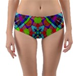 Farbenpracht Kaleidoscope Pattern Reversible Mid-Waist Bikini Bottoms