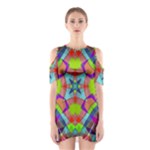 Farbenpracht Kaleidoscope Pattern Shoulder Cutout One Piece Dress