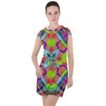 Farbenpracht Kaleidoscope Pattern Drawstring Hooded Dress