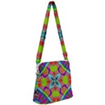 Farbenpracht Kaleidoscope Pattern Zipper Messenger Bag