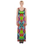 Farbenpracht Kaleidoscope Pattern Thigh Split Maxi Dress