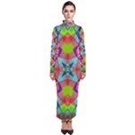 Farbenpracht Kaleidoscope Pattern Turtleneck Maxi Dress